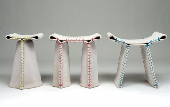 Stitching Concrete stools by Florian Schmid_1