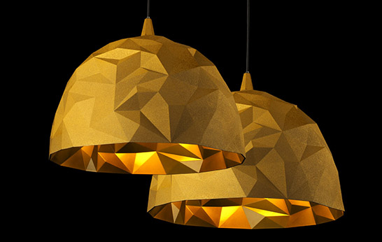 Rock Pendant in Gold by Diesel with Foscarini