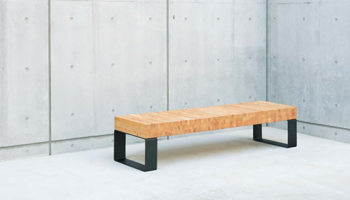 Layered Wood Bench by Fumie Shibata for Sakai Sangyo