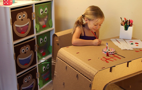 Kids Imagination Desk and Chair by The Cardboard Guys