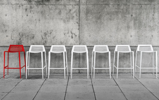 MultipliCITY, Chipman Stool, and Chipman Table by Landscape Forms