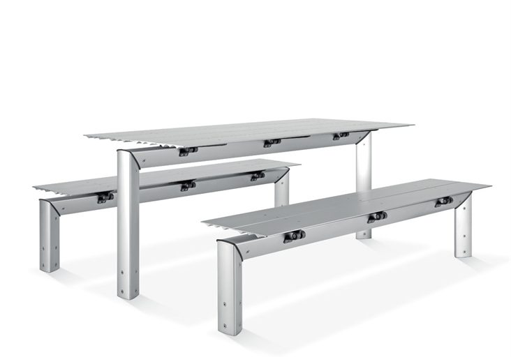 All+ Indoor/Outdoor Anodized Aluminum Bench