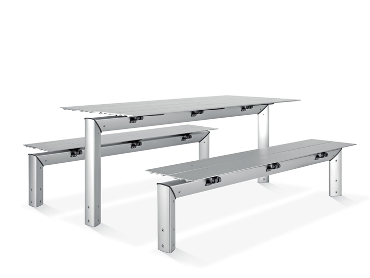 All+ Loco Anodized Wall-Mounted Aluminum Bench 