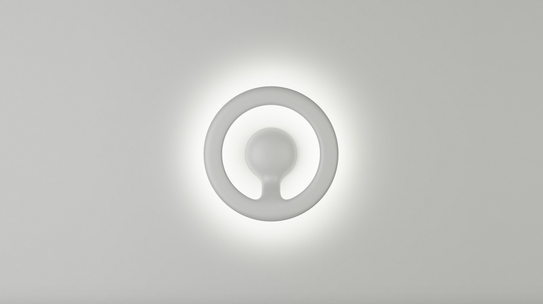 round white lamp with futuristic design