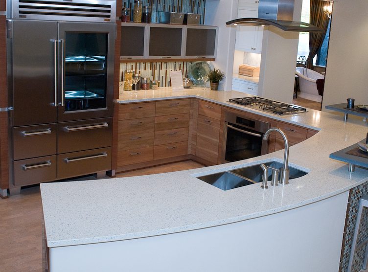 IceStone Sky Pearl recycled countertops