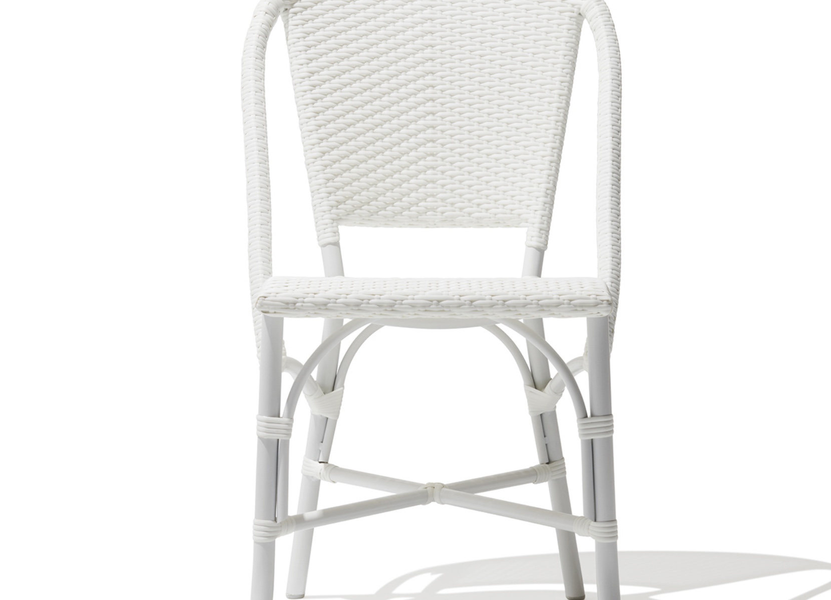 Monaco Collection Side Chair white painted aluminum
