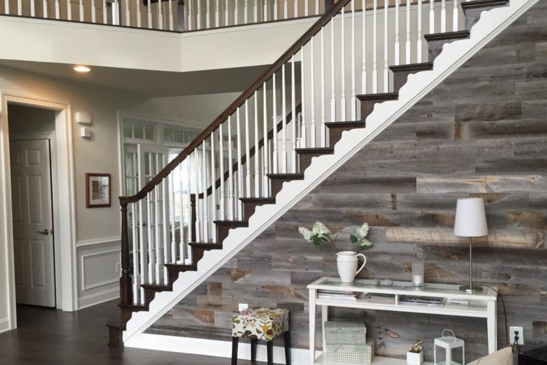 Stikwood Reclaimed Weathered on side of staircase
