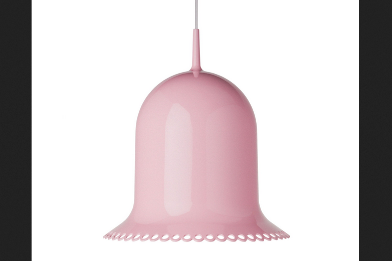 pink gumdrop-shaped pendant lamp