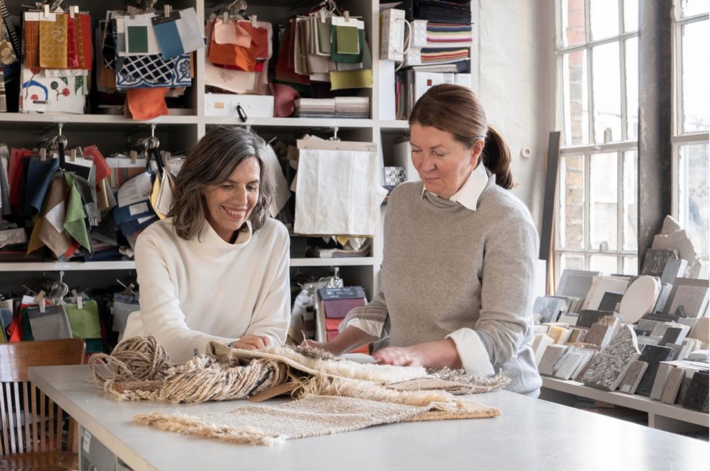 Nani Marquina and Ilse Crawford in workshop with Wellbeing textiles