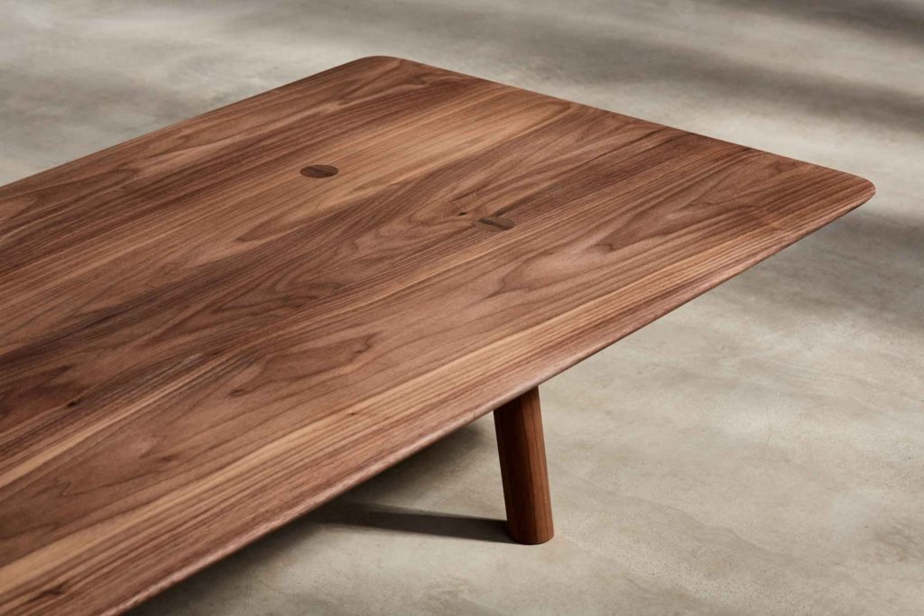 Benchmark Ovo Collection low table black walnut view from above
