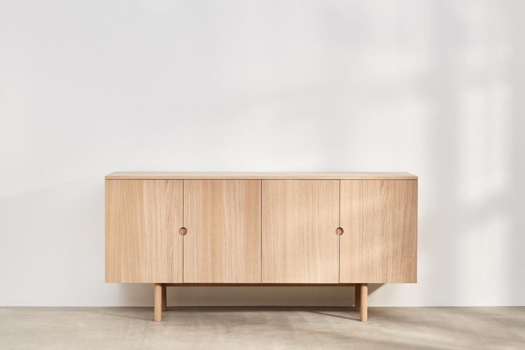 Benchmark Ovo Collection sideboard in light oak front view