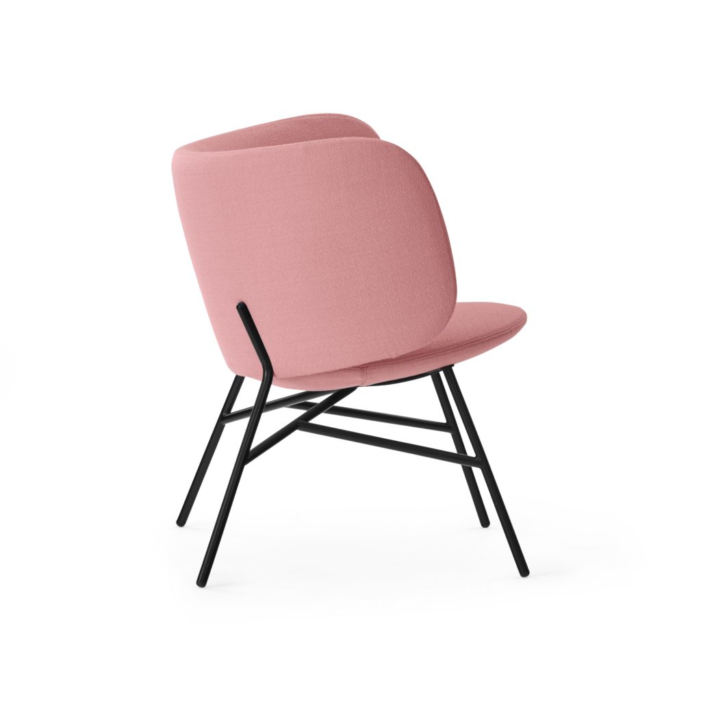 Hightower Stella Chair single chair side view pink on white background 