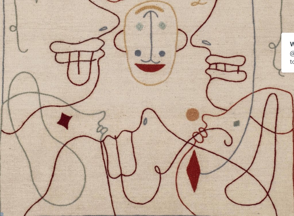 Silhouette Rug with depiction of Salvador Dalí in right-hand corner