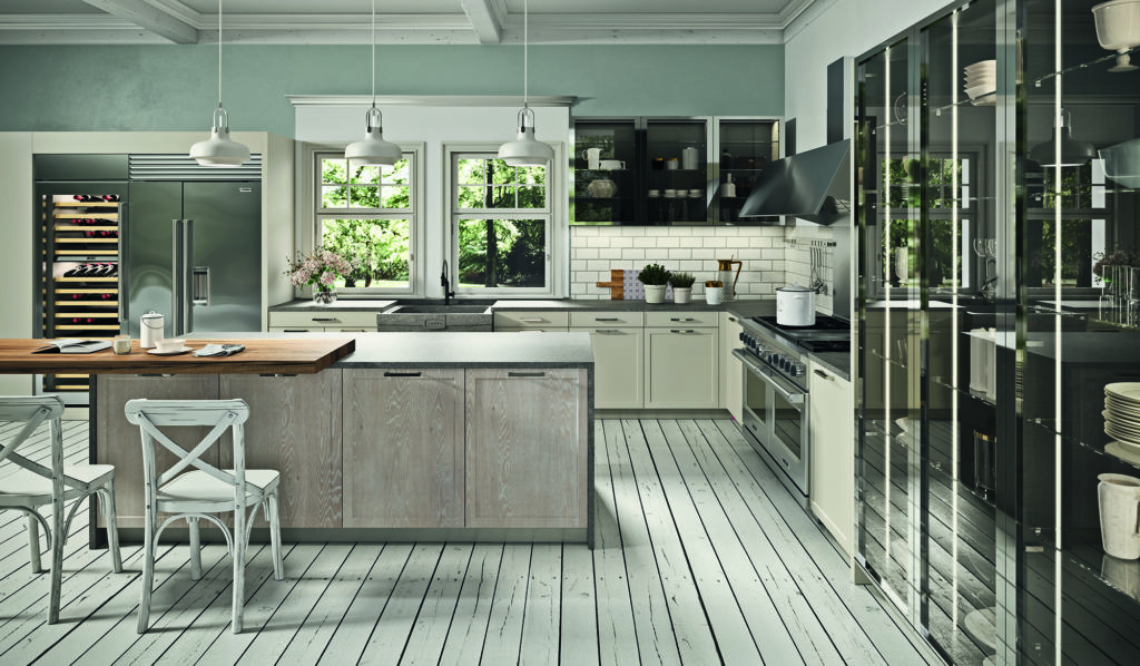 Rastelli's Fabula Kitchen image of entire kitchen from in front of island with snack top featured