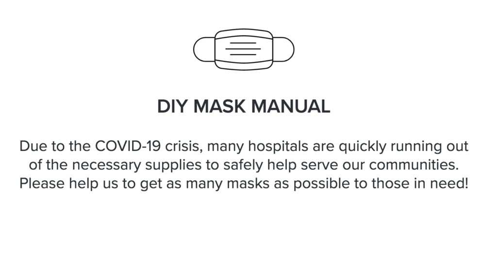 Coronavirus Masks Stitchroom DIY mask manual instructions