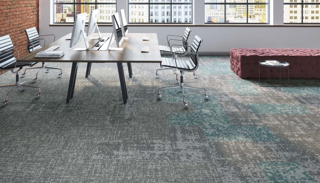 Patcraft Crafted Surface gray with aqua highlights in workspace