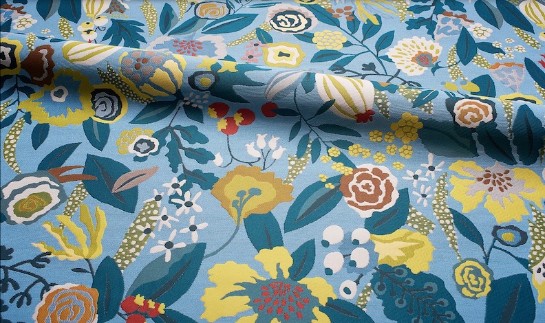 Designtex Spring Textiles Bloomer detail sky blue