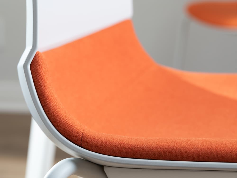 Mika Multi-Purpose Chair detail of orange upholsery
