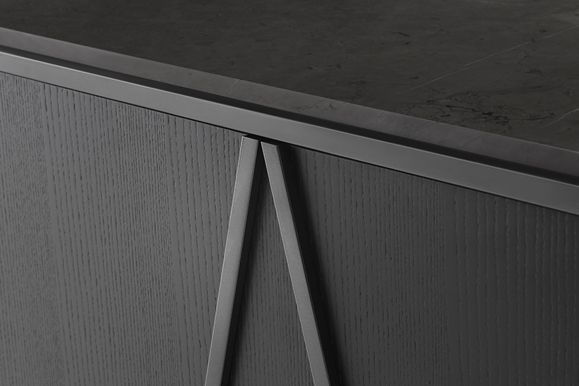easel sideboard detail of easel shape of supporting legs