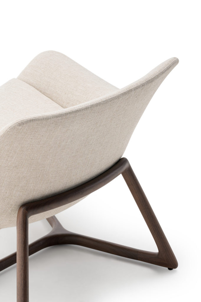 Lyra Chair by Turri rear view in putty