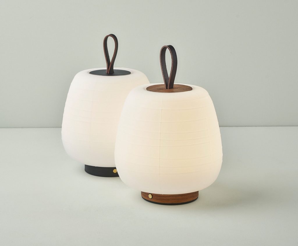 B.lux Misko Camp two lamps one in black and one in walnut
