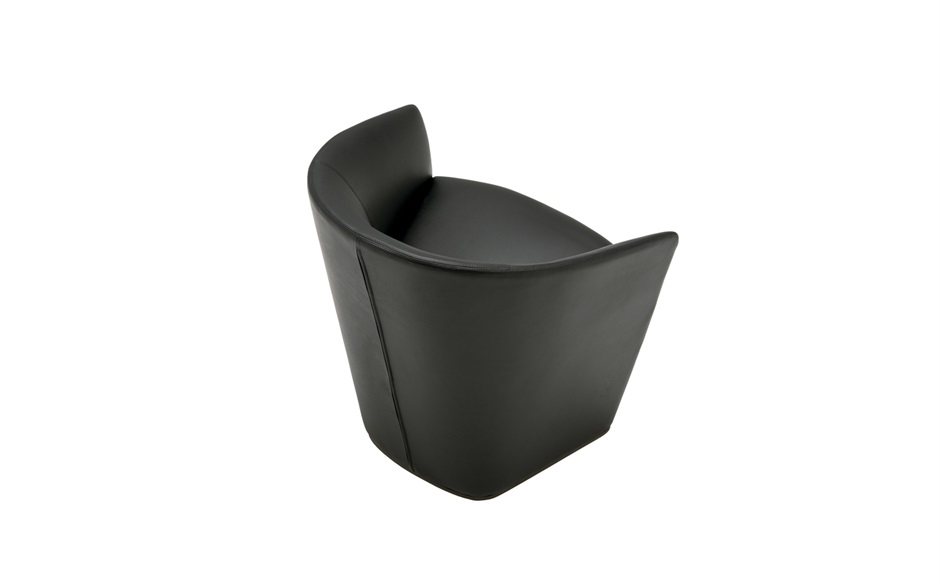 Andreu World Brandy Chair charcoal view from above and behind