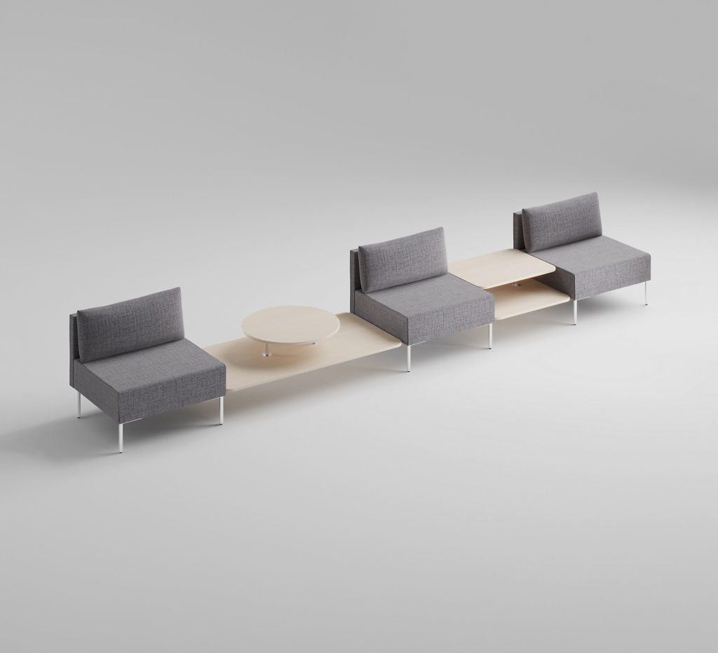 Cityscape 2.0 gray straight configuration with in-line tables
