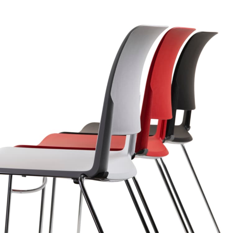 SitOnIt Sprout chair red, black, gray side view
