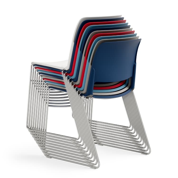 SitOnIt Sprout chair navy, light blue, red and gray stacked