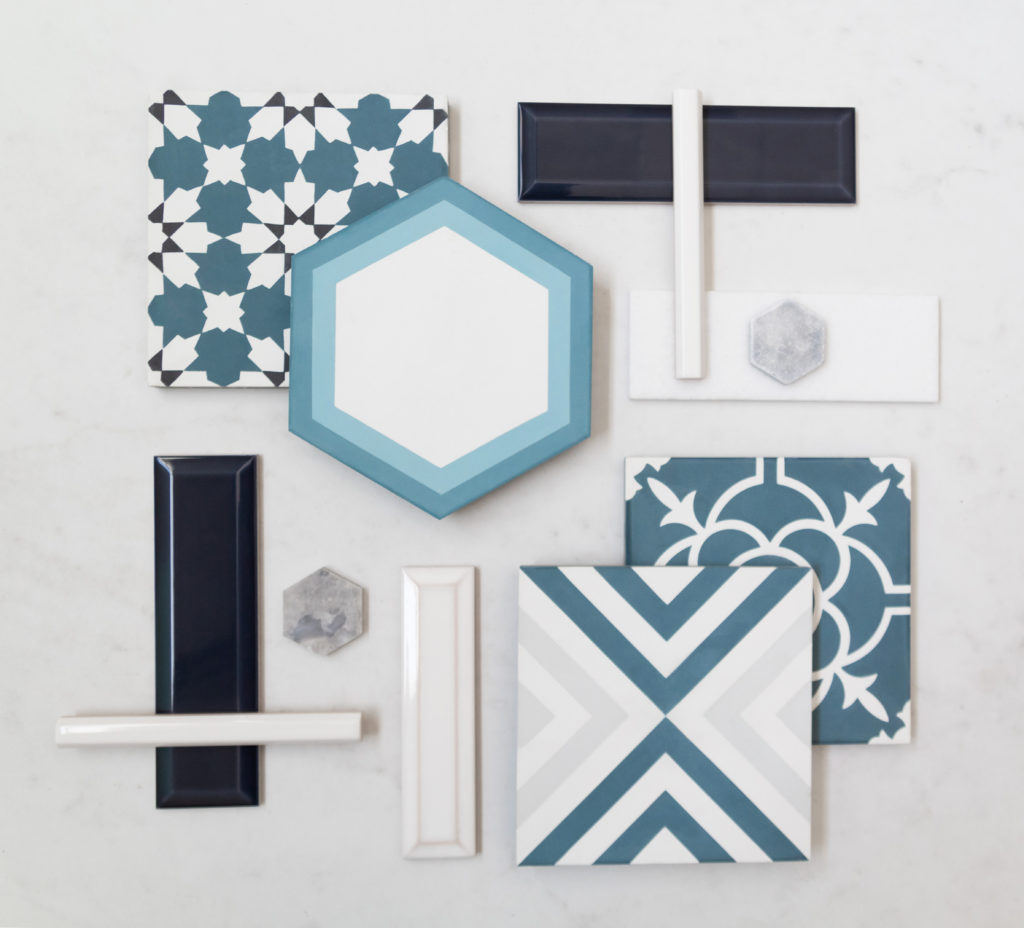 Walker Zanger Studio Cement collection samples seven different styles