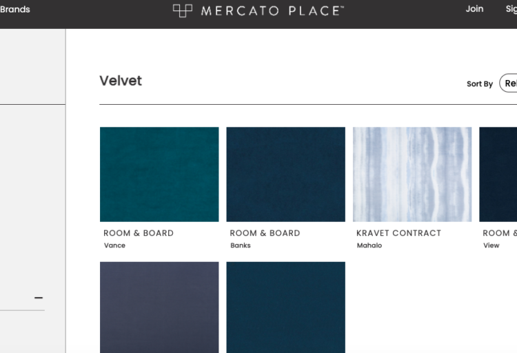 Curated Textile Samples at Mercato Place