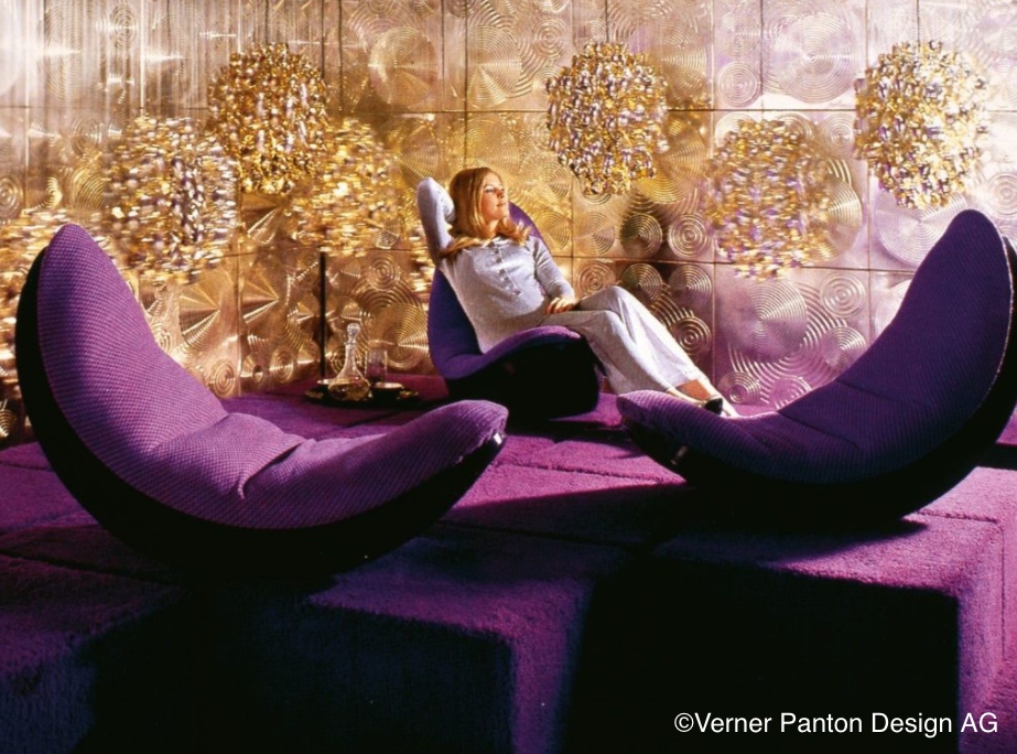 purple Verner Panton living room 