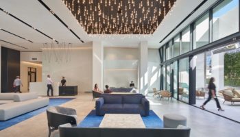 Archilume and Banks Landl Lighting Design Create a Sparkling Cove of Light for L.A.'s Watt Plaza Lobby