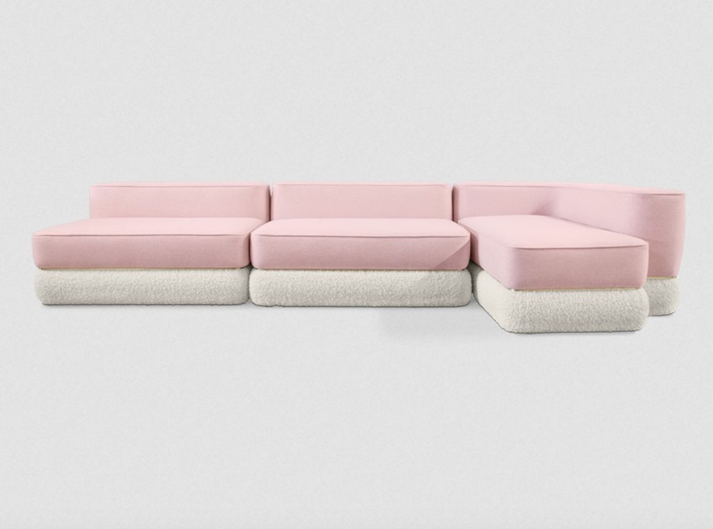 Kandi modular sofa pink and gray