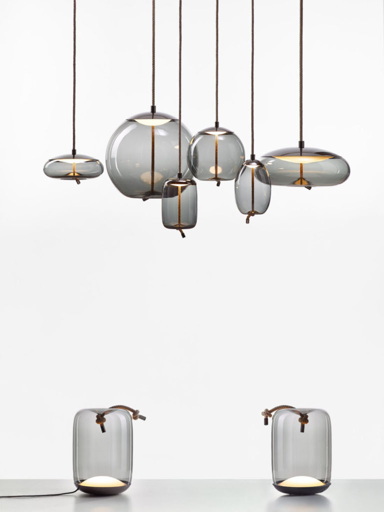 Knot Battery collection of pendant lamps and table lamps