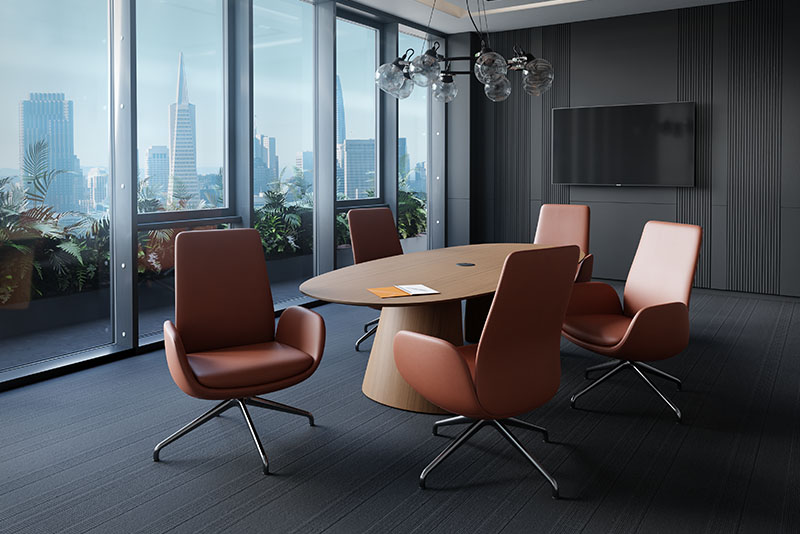 Forsi leather chairs in highrise conference room