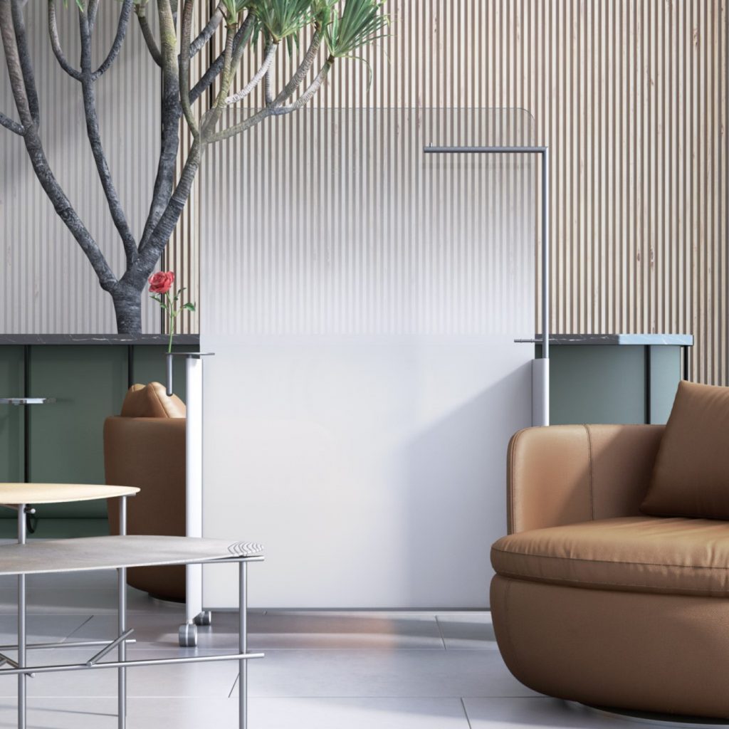 OmniDecor office partition with striped surface