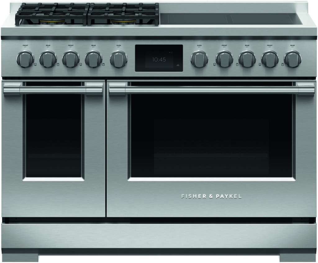 Chef grade oven with induction in stainless steel