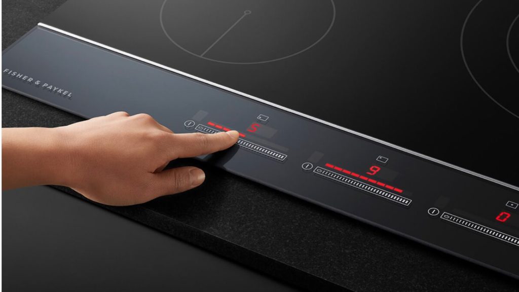 detail of control panel on cooktop