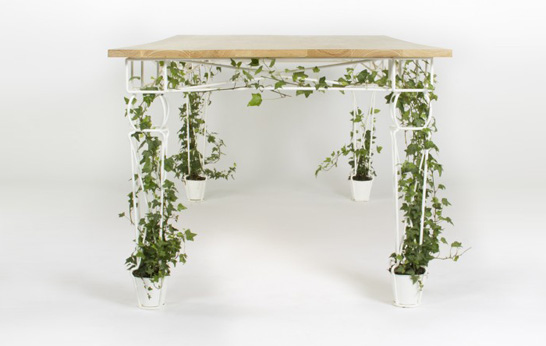 Plantable, JAILmake, table, trellis, , plant pot, integrated plants, nature, office furniture