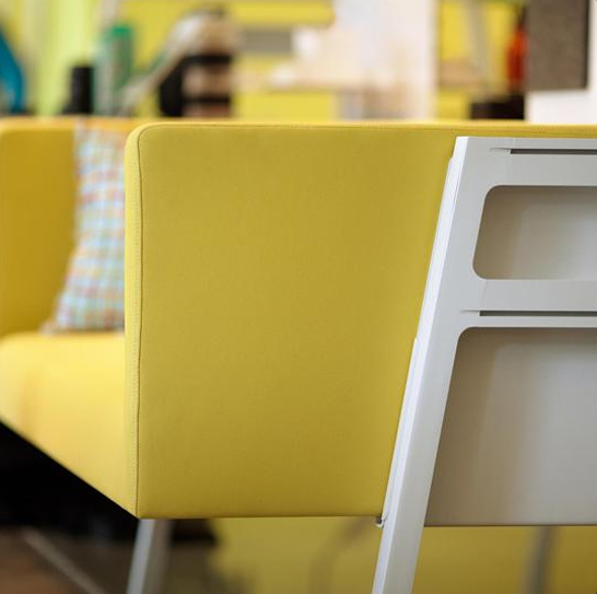 Bivi Rumble seat by Turnstone, sofa, seating, upholstery, yellow,