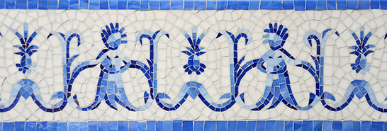 Sara Baldwin, New Ravenna Mosaics, Delft Collection, Pineapple people