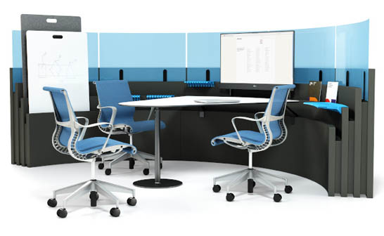 furniture systems, office, collaborative workspace, contract furniture, desks, Metaform portfolio, Herman Miller