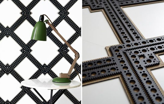 Decorative Leather_ Hospitality Trend_Layered Harlequin Leather Tiles by Genevieve Bennett for Spinneybeck