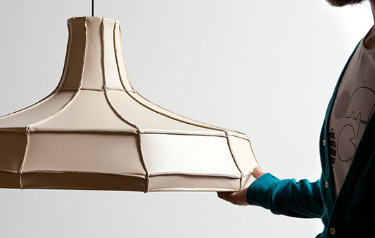 Decorative Leather_ Hospitality Trend_Leather Lampshade by Pepe Heykoop