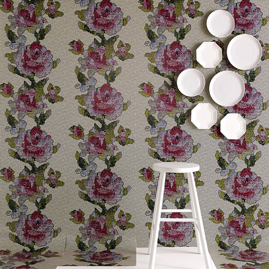 Tapestry Rose- This design was inspired by a tapestry that was made by the designers Grandmother.