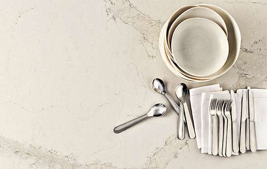 New Surfaces from Caesarstone: Calacatta Nuvo and Sleek Concrete