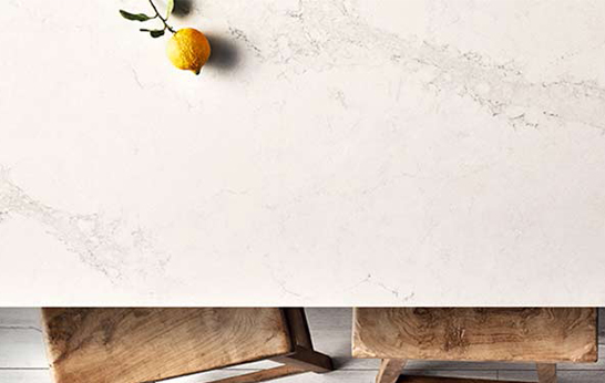 New Surfaces from Caesarstone: Calacatta Nuvo and Sleek Concrete