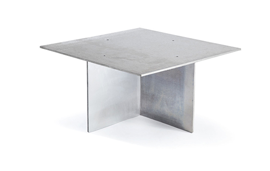 Raw Aluminium table by Max Lamb for Deadgood