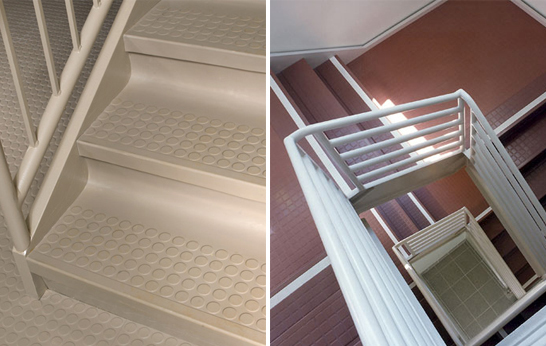 Type TS pvc-free rubber stair treads by Roppe